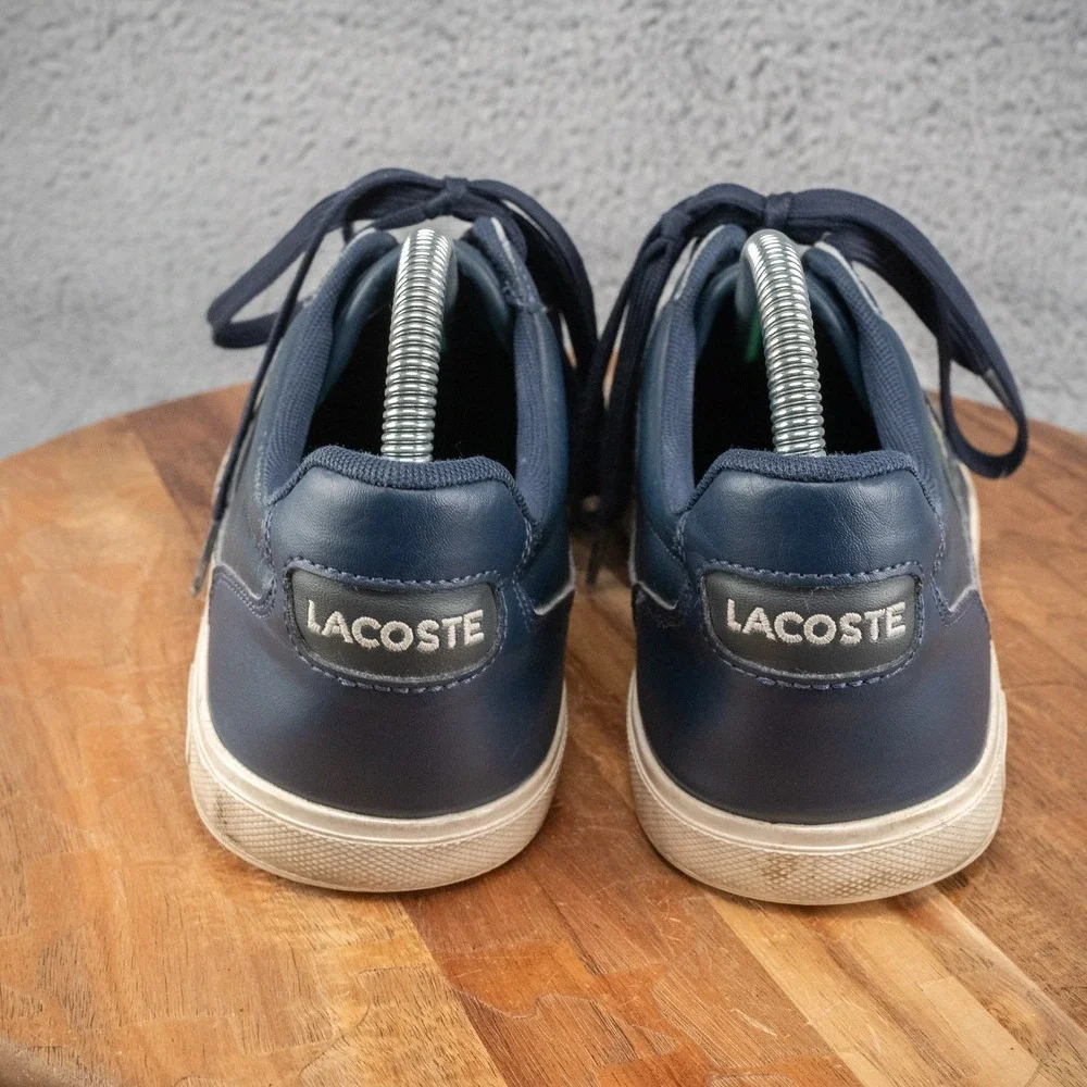 Lacoste Europa LCR BRZ Sport Men's Size 8 Navy Blue Synthetic‎ Leather Shoes